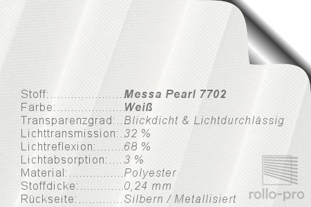 Plissee Faltstore Messa Pearl 7702 Produktbeschreibung