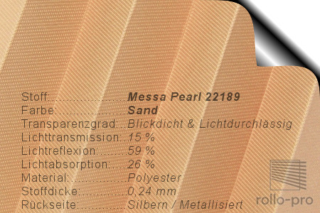 Plissee Faltstore Messa Pearl 22189 Produktbeschreibung